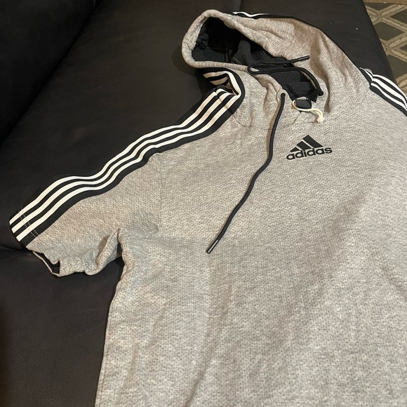 Adidas Gray Hoodie with Stripes SIZE SMALL NEW WITH TAG!! - Picture 3 of 8